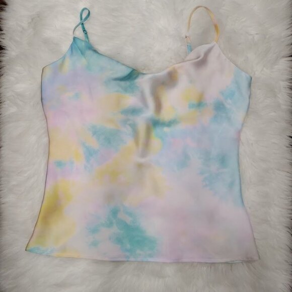 Zara Satin Spaghetti Strapped Twee Festival Retro 90's 2000's Style Top M - Picture 2 of 8